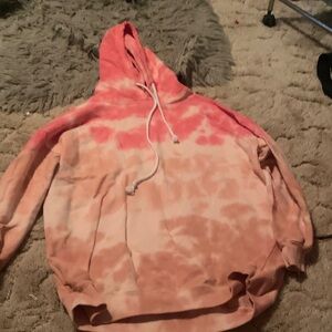 Tie-Dye Coral & Peach Pullover Hoodie